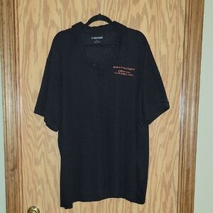 Harley-Davidson Black Polo with Small Orange Chest Script